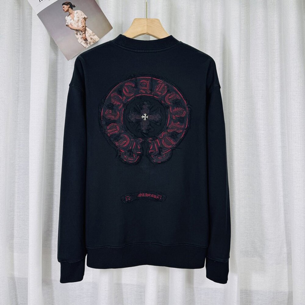 Chrome Hearts Black Appliqué Long-Sleeved Sweatshirt